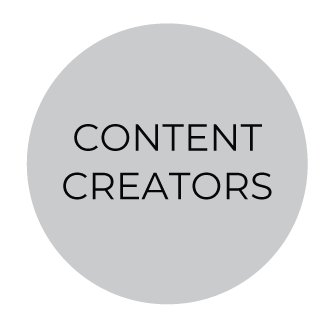 Circle with text content creators.